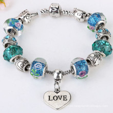 Chirstmas regalo de cristal europeos joyas de cristal perlas amor encanto pulsera